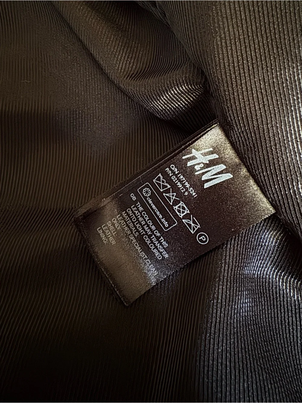 H&M Men’s Black Leather-Trim Jacket
